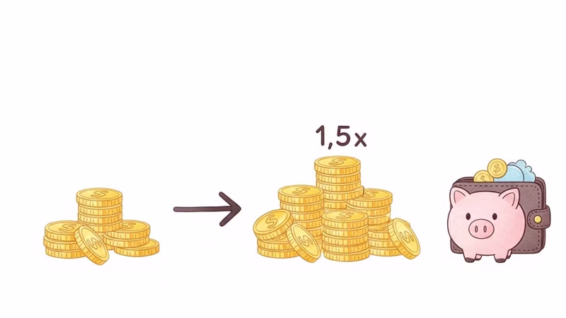 ポイントの価値が1.5倍に増えるイメージイラスト