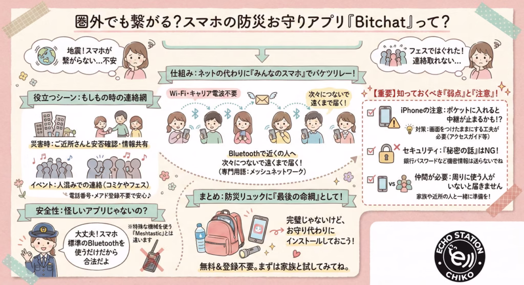  
スマホを見て安心した表情を浮かべる女性のイラスト