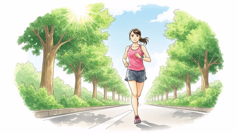 不破聖衣来選手と田中希実選手をイメージした女子駅伝のイラスト