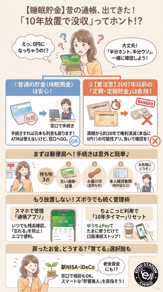 古い通帳は10年放置で没収される？戻るケースと権利消滅の見分け方