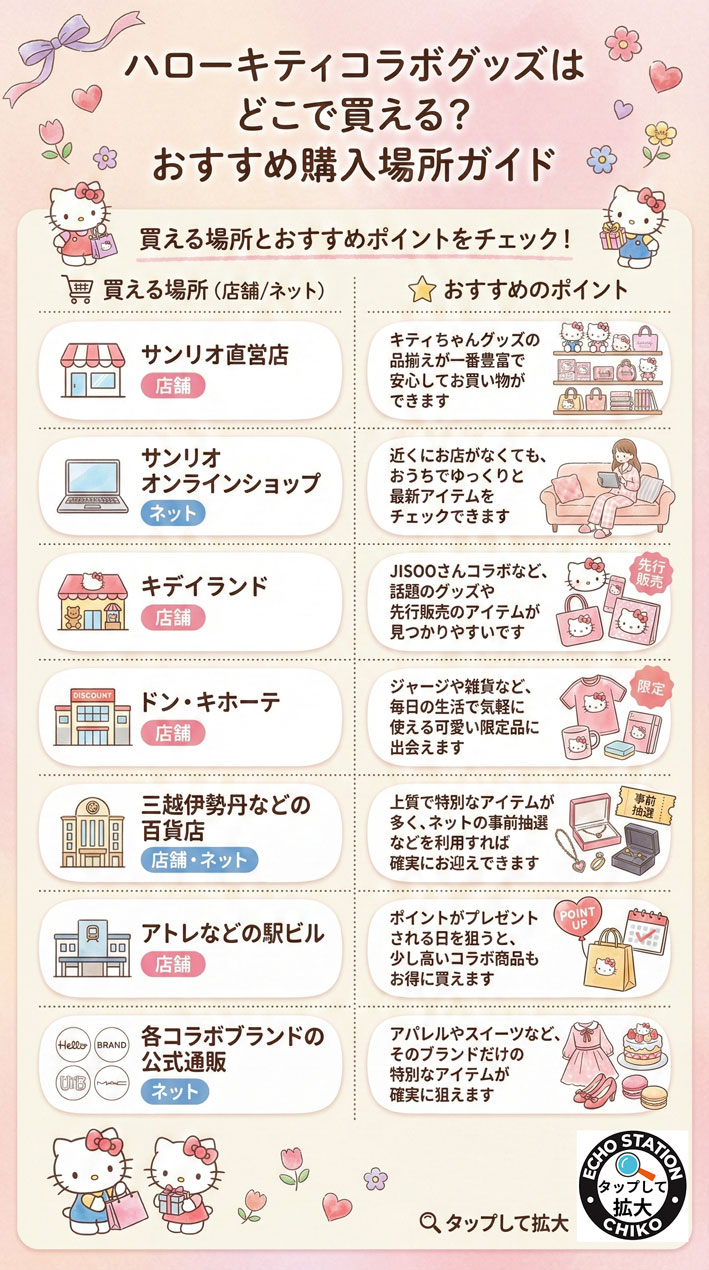 【2026年最新】ハローキティのコラボグッズはどこで買える?発売日一覧&完売回避のコツ