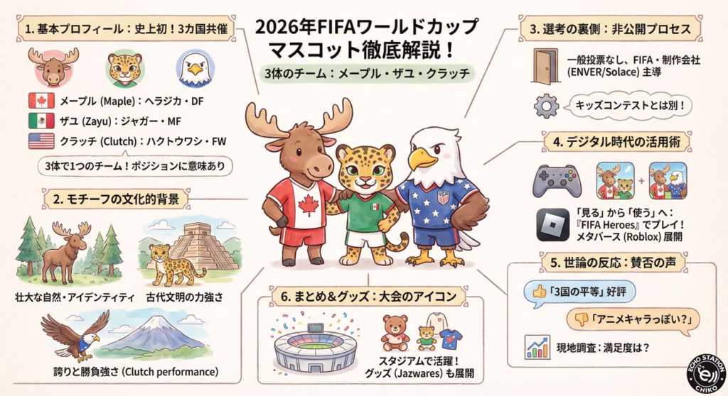 【2026年W杯】公式マスコットはどうなる？3カ国共催で注目される「3体構成」のコンセプトを徹底解説