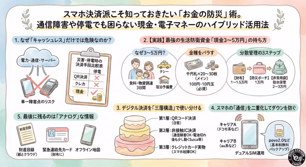 災害時の現金はいくら必要?目安は3〜5万円。金種の内訳とキャッシュレス併用の正解
