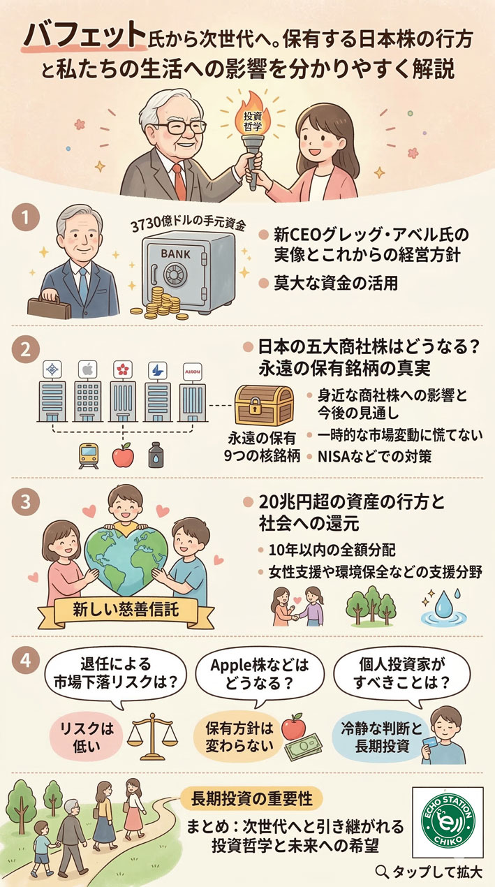 バフェット後の時代へ｜日本株と五大商社株はどうなる？