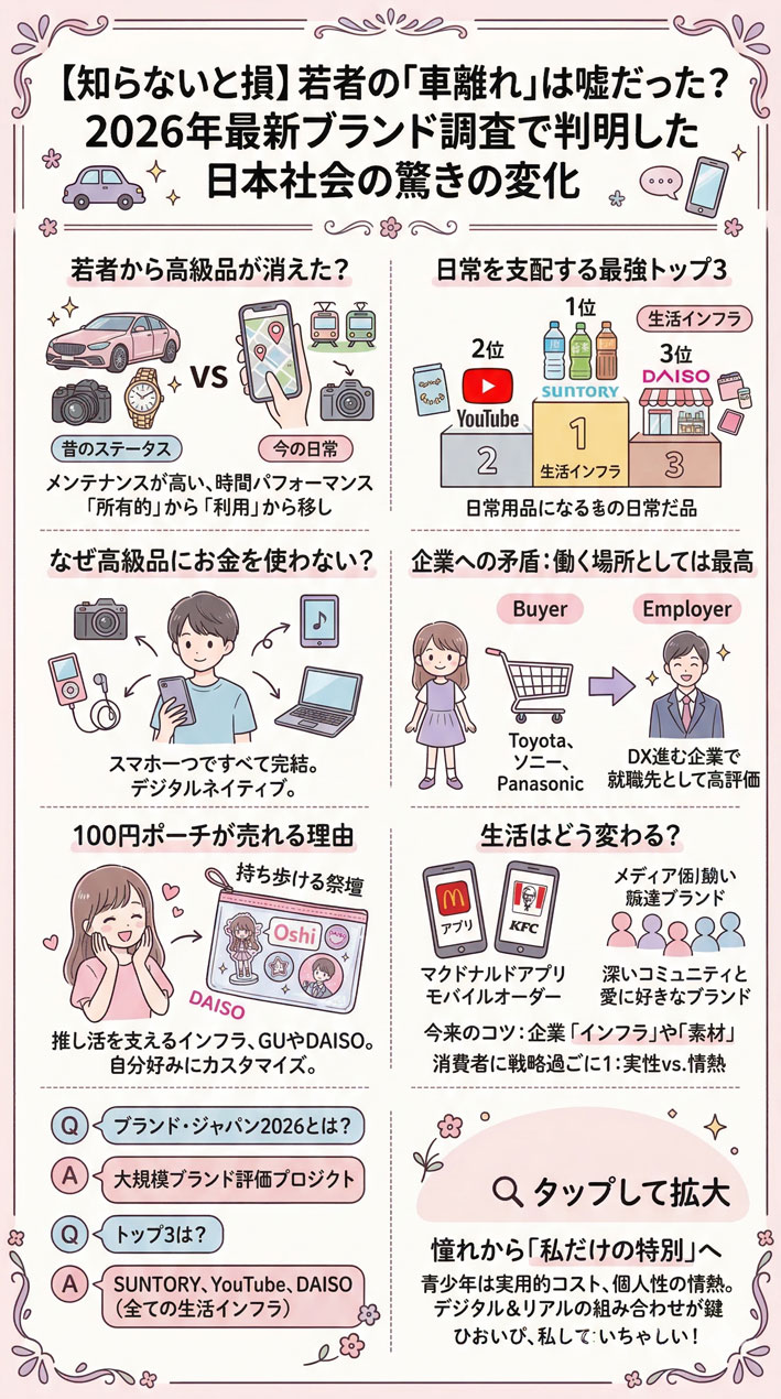 【2026年最新調査】若者の車離れは本当？買わない理由と新しい価値観 インフォグラフ