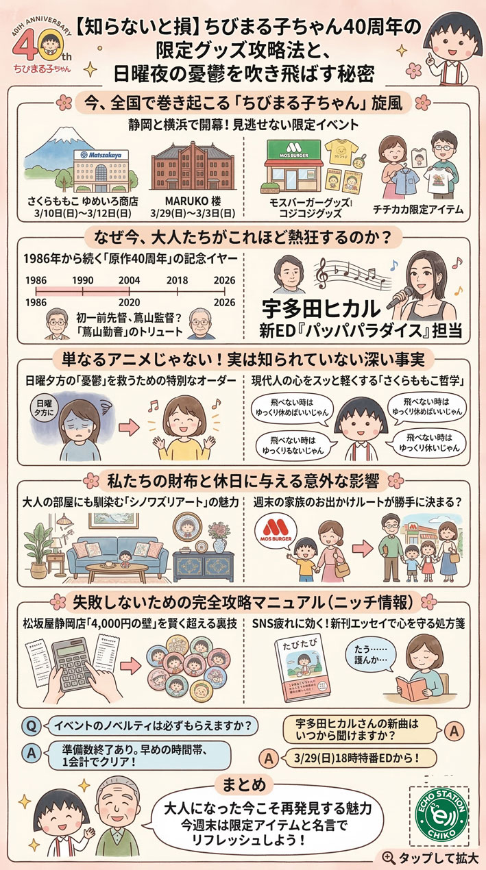 2026最新】ちびまる子ちゃん40周年イベントと限定グッズ完全ガイド