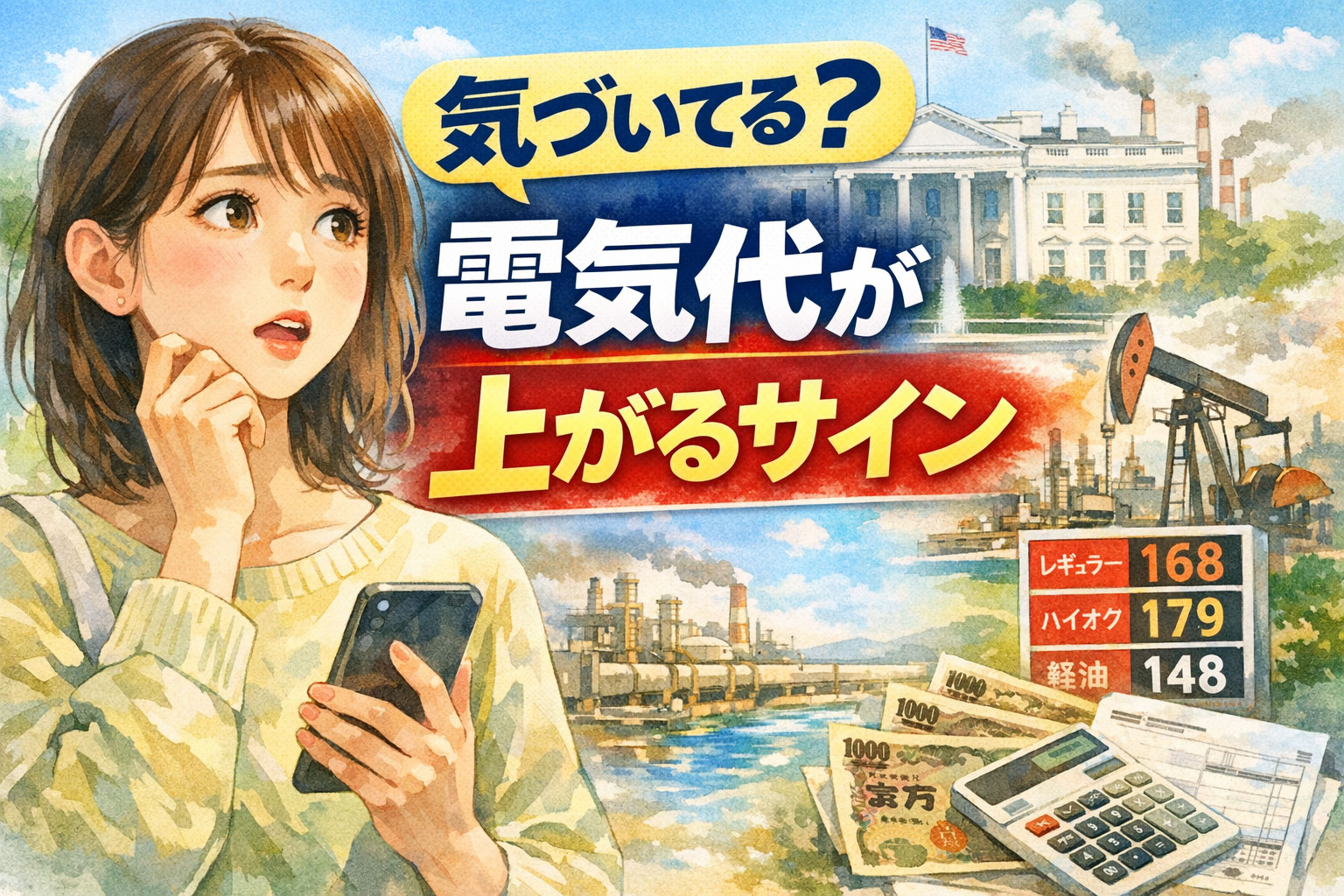 【2026年最新】トランプ発言の裏で11兆円動く｜電気代高騰から家計を守る方法 電気代が上がることを気づかせるサムネイル