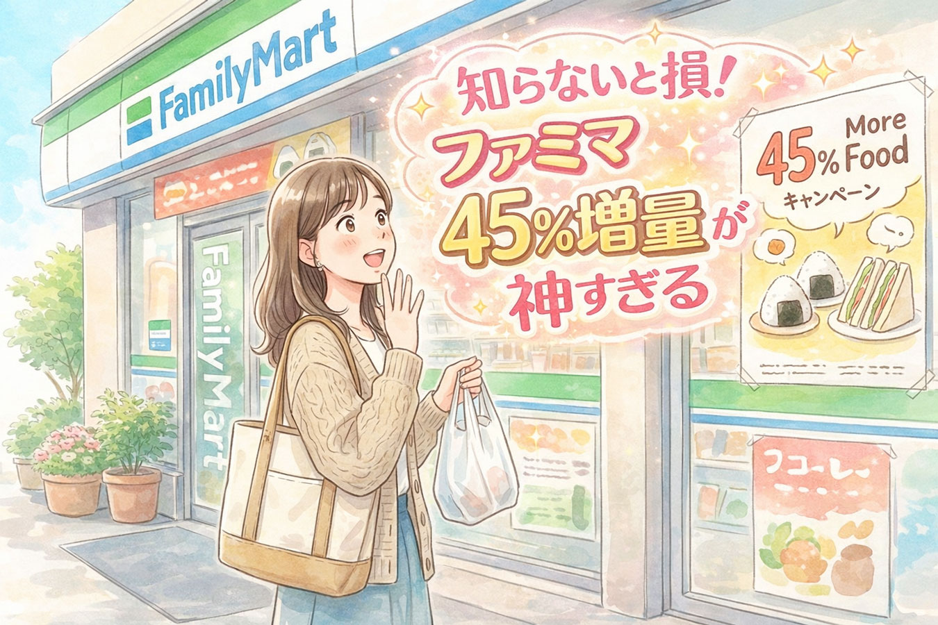 ファミマ増量キャンペーンに驚く女性