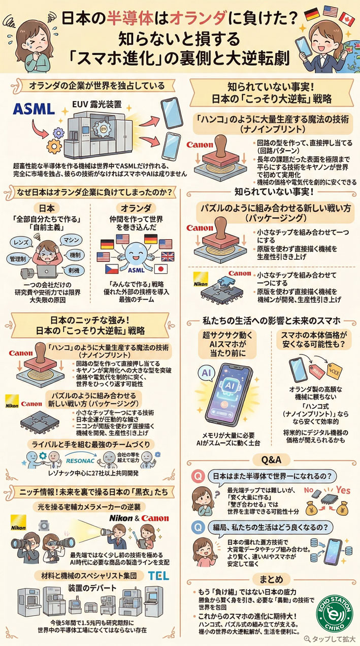日本の半導体はオランダに負けた？ASML独占とスマホ進化の裏側を解説 インフォグラフ