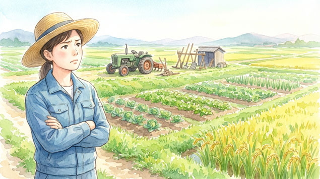  農業と物価の関係を考える女性