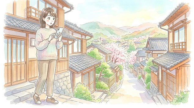 ふるさと納税の本来の目的と地方の風景を思い浮かべる女性