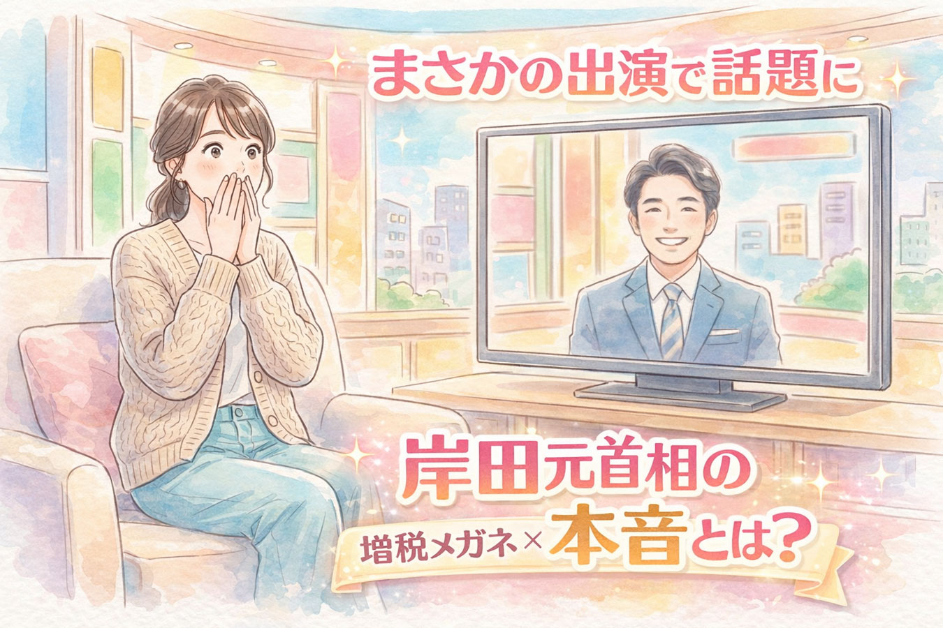 岸田元首相のしゃべくり出演を見て驚く女性