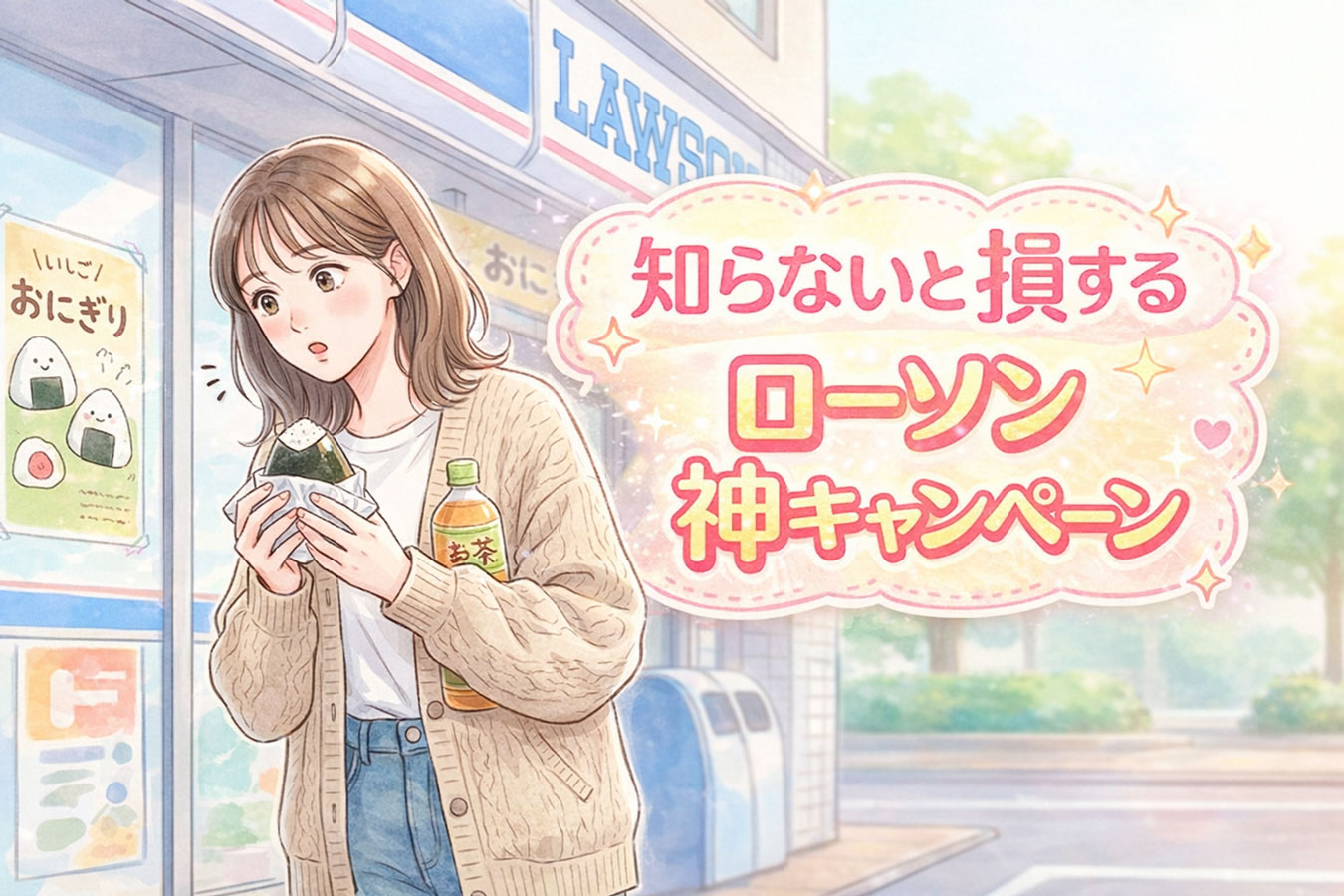 ローソンおにぎりキャンペーンに注目する女性