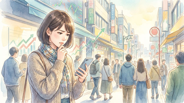 日本への影響を考える女性