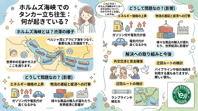 ホルムズ海峡大渋滞通行止めのイメージ