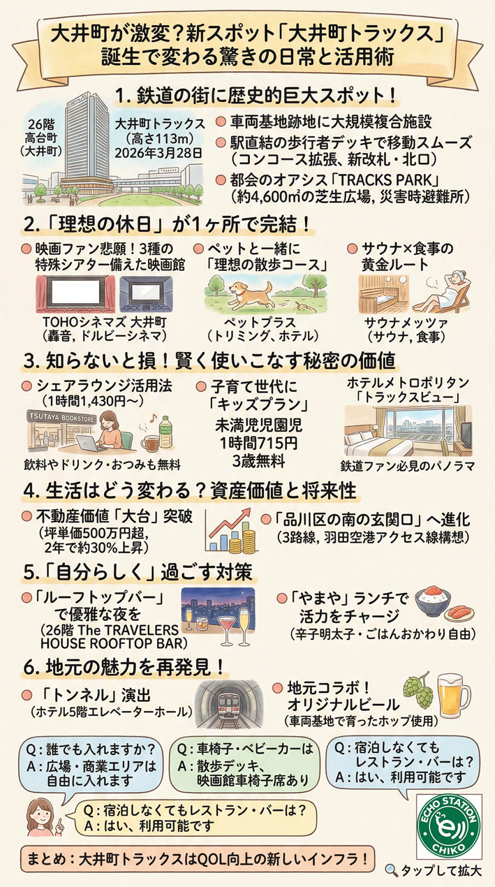 大井町トラックスが開業!何がある?休日の楽しみ方を徹底解説インフォグラフ