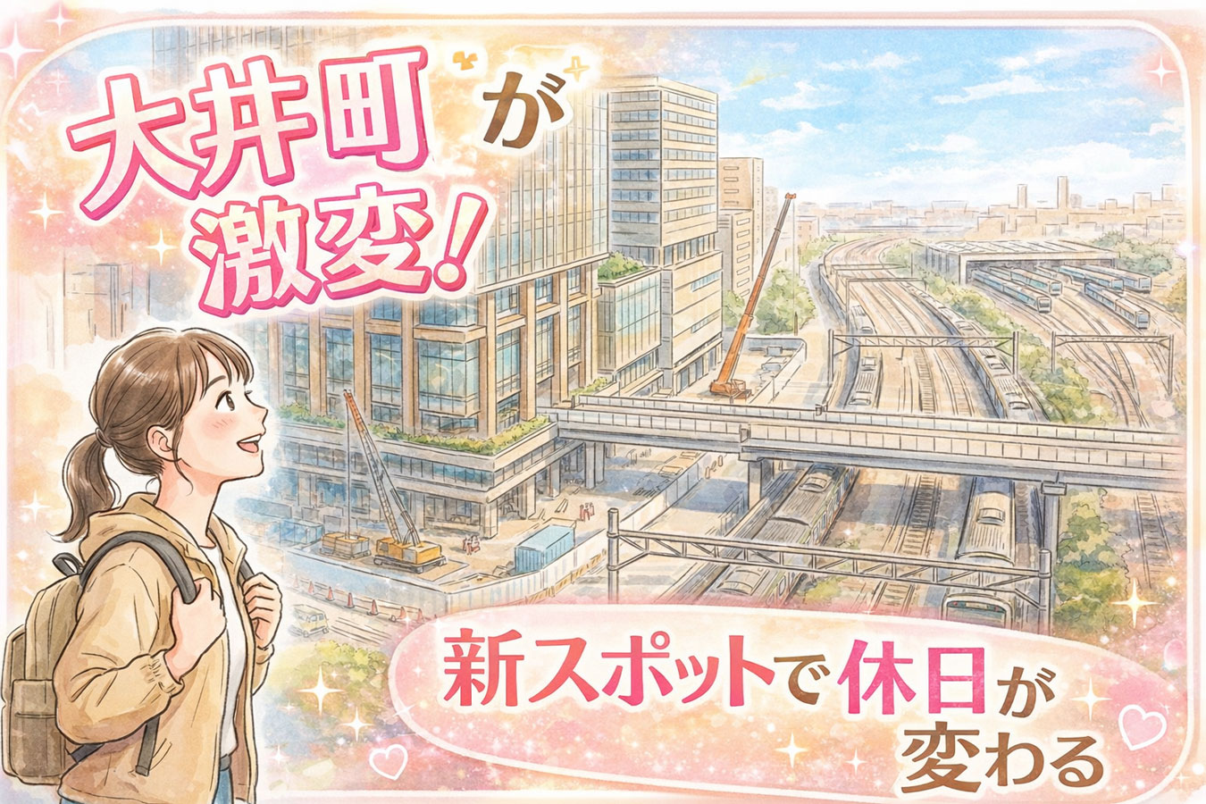 大井町トラックスの外観と女性