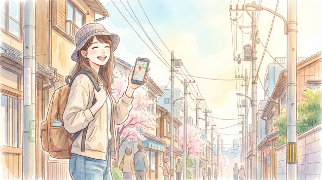 電柱を巡りながらポイントを集めるゲーム感覚のポイ活