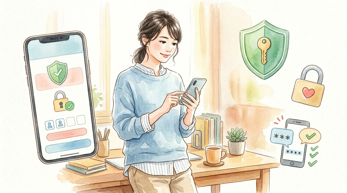 2段階認証を設定する女性のイメージ