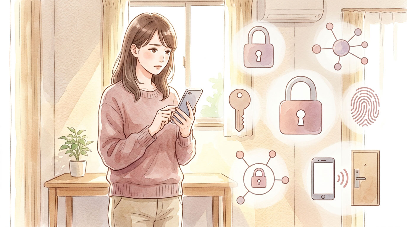  パスワード管理の重要性を考える女性のイメージ