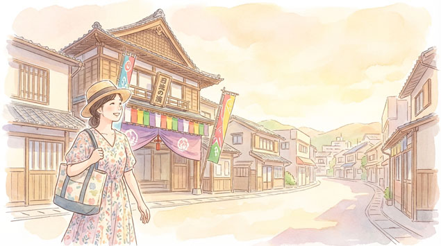 地方公演に向かう女性のイメージ