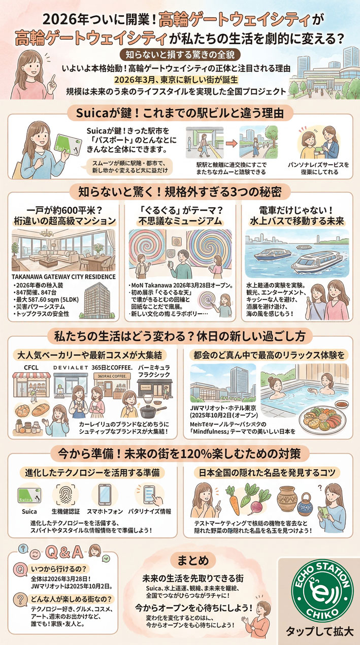 高輪ゲートウェイシティ2026年グランドオープン 何ができる？注目施設を解説 インフォグラフイック