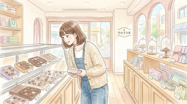 高級たけのこを物色している