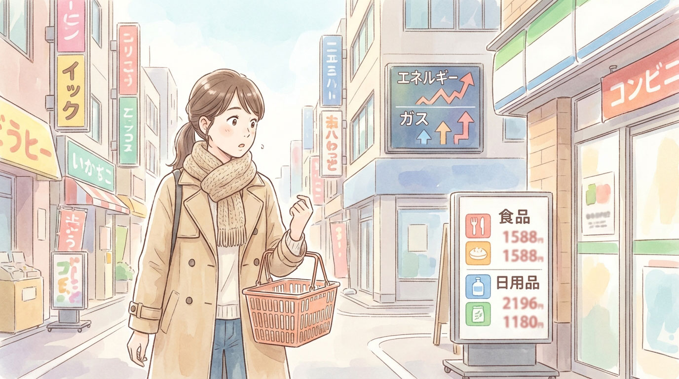 物価上昇と生活コストに驚く女性