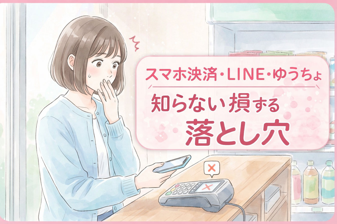 コンビニで決済エラーになる女性