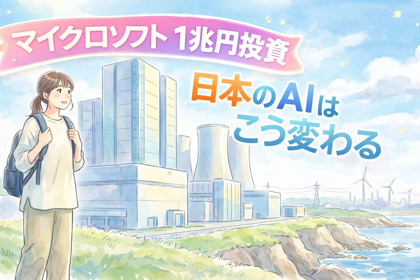 マイクロソフトの日本投資とAIインフラ拡大を象徴するデータセンターのイメージ