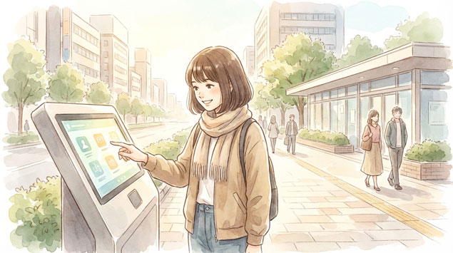 AI導入で変わる行政サービスや生活の未来を表現した街のイメージ