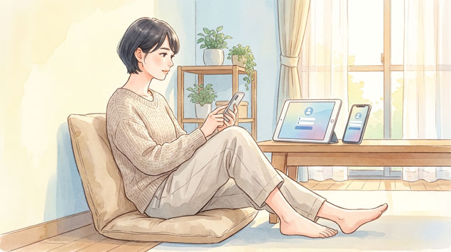 深夜にサッカー観戦をする女性 眠そうにテレビを見る生活影響のイメージ