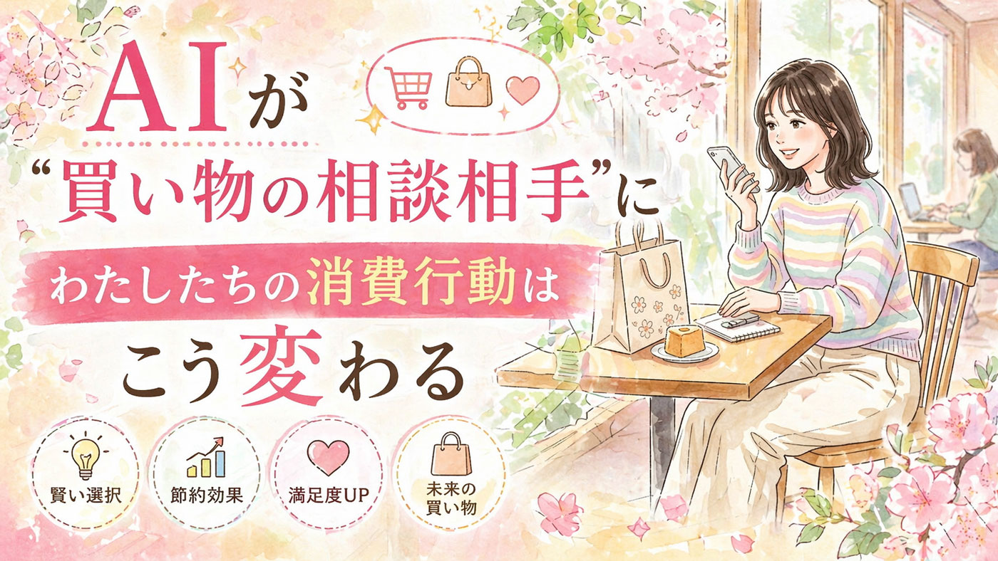 スマホでAIに買い物相談をする女性