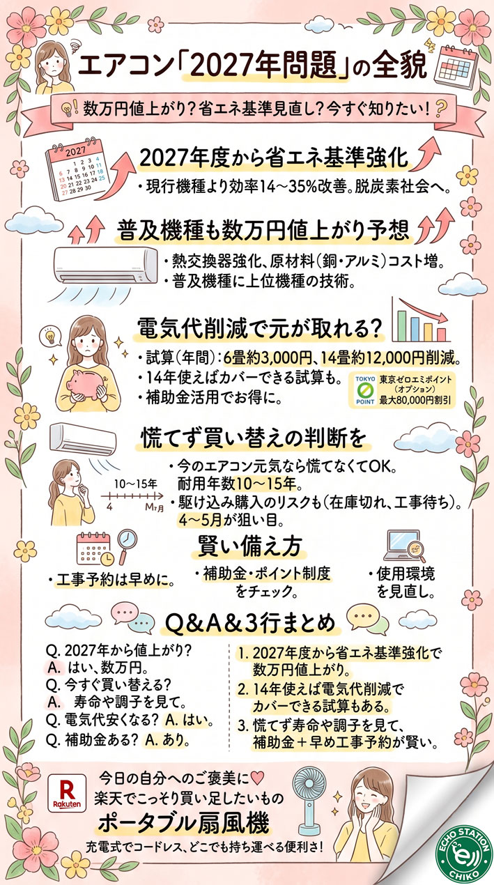 エアコン、2027年から数万円値上がり？今すぐ知っておきたい「2027年問題」の全貌 インフォグラフ