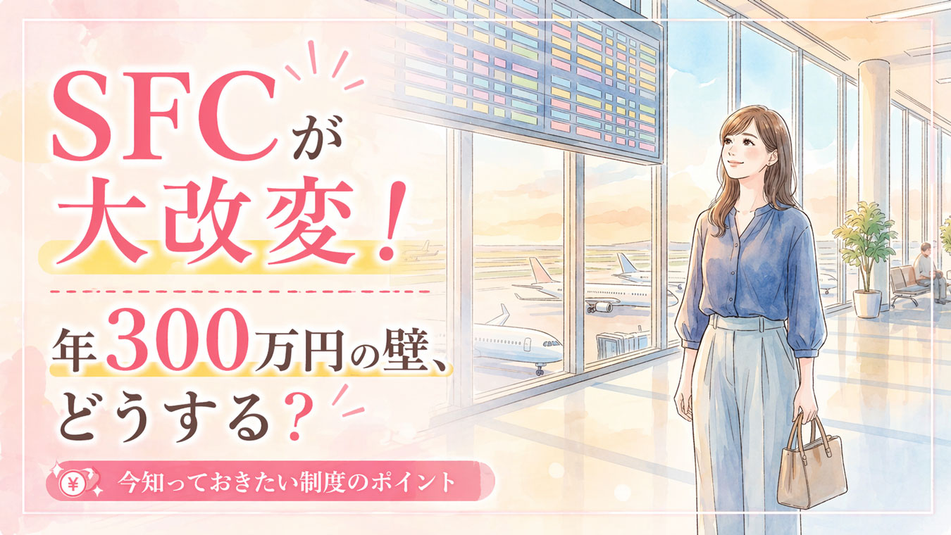 空港のターミナルで出発ボードを見上げる女性