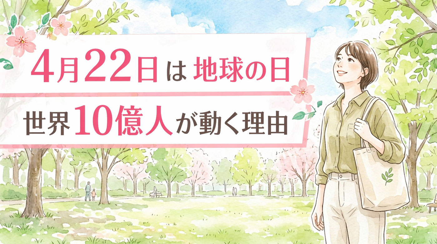 春の公園でマイバッグを持ち空を見上げる日本人女性