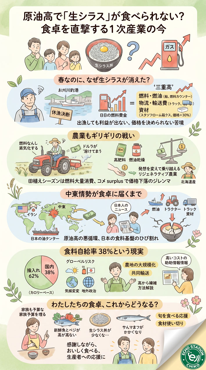 原油高で「生シラス」が食べられない？食卓を直撃する1次産業の今 インフォグラフ