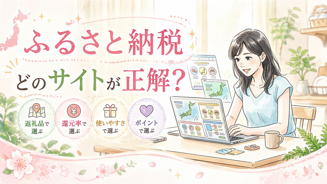 ふるさと納税ポータルサイトを調べる女性