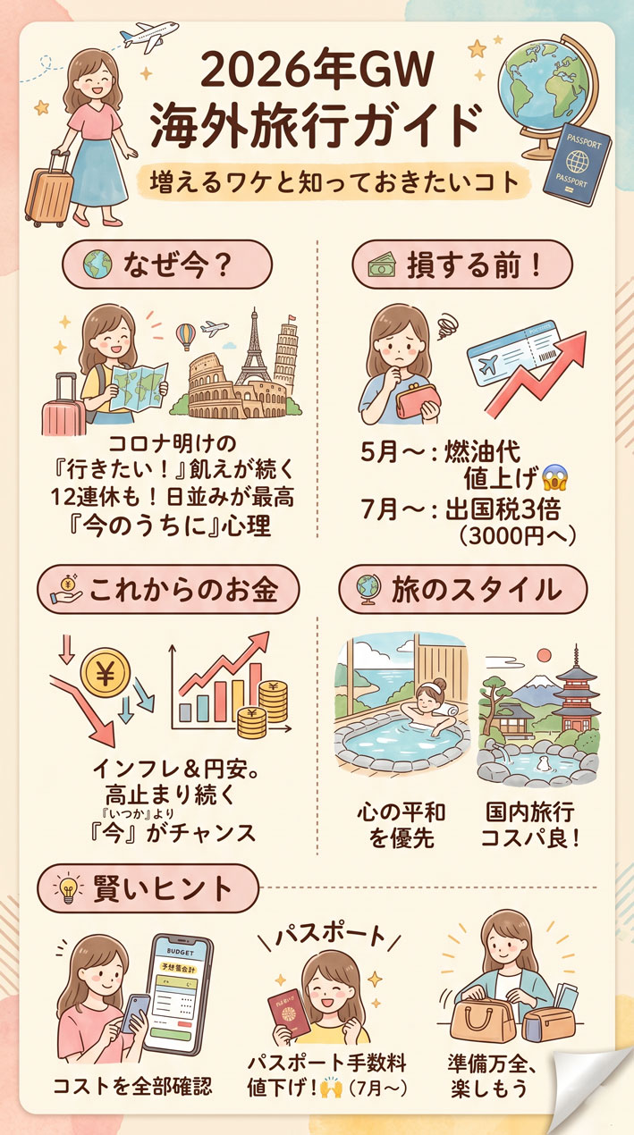 今年のGW、海外旅行が増えているワケと旅費が上がる前に知っておきたいこと【2026年版】 インフォグラフ