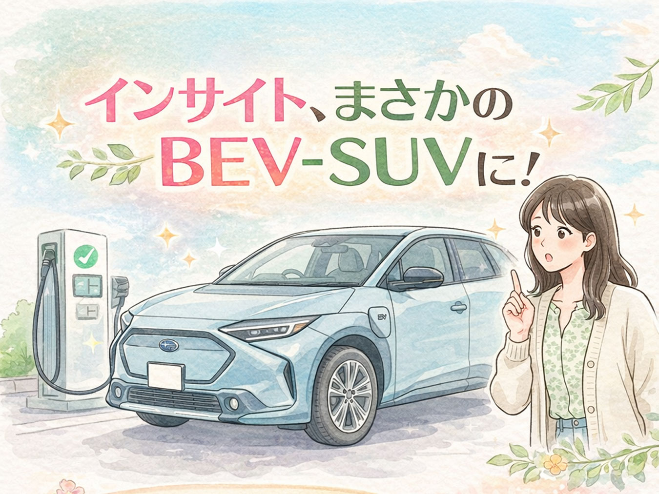 新型ホンダ・インサイトに驚く女性