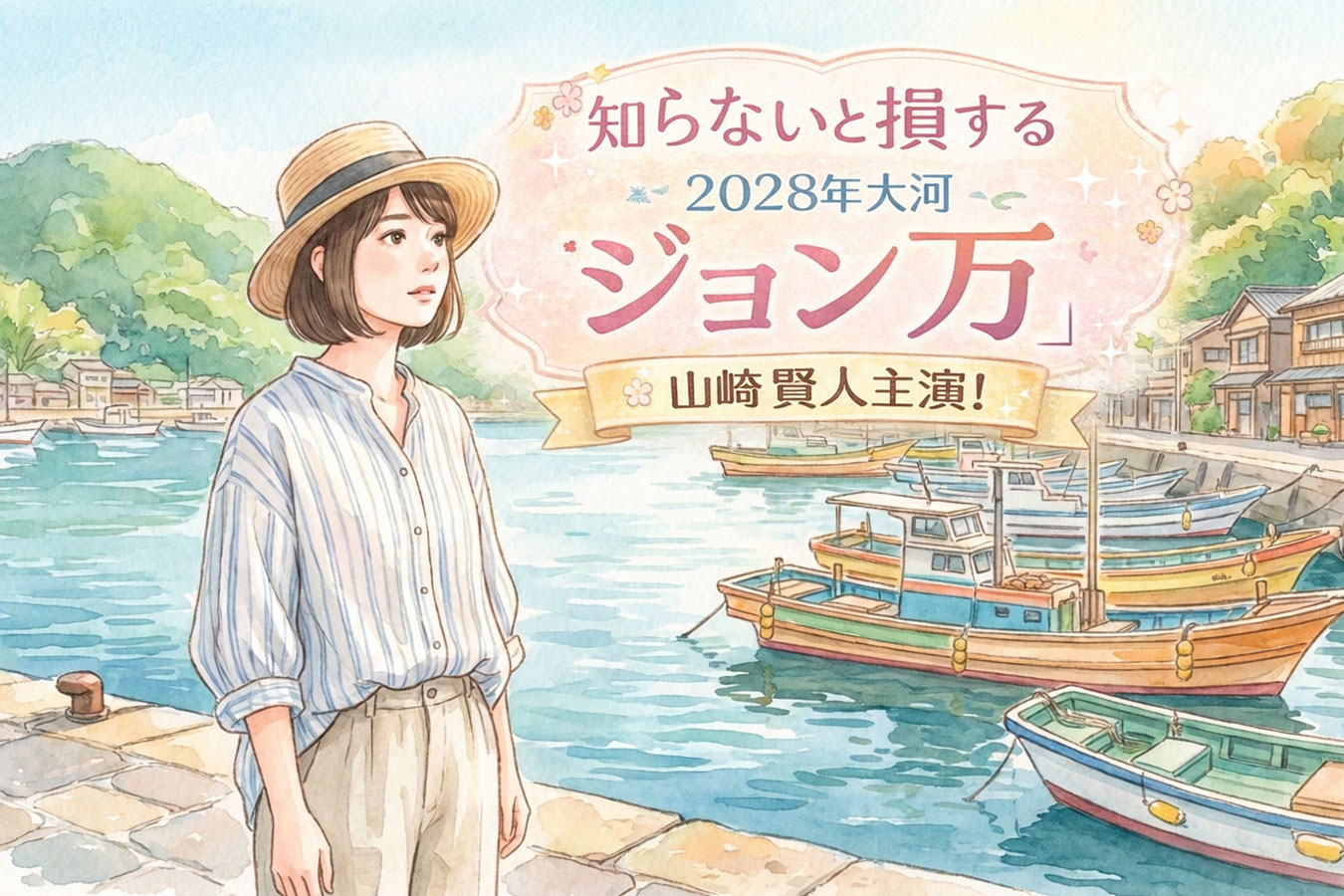 ジョン万次郎の舞台となる港町で未来に思いをはせる女性