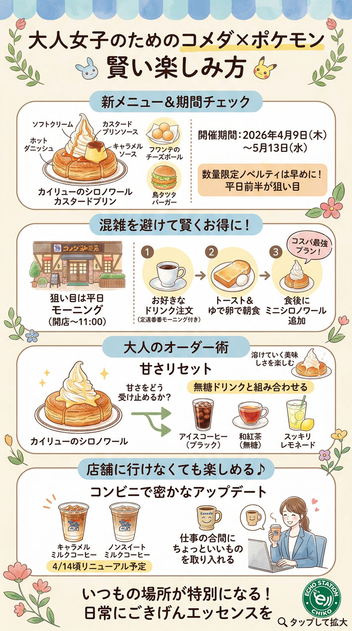 コメダ×ポケモン第2弾いつまで？カイリューのシロノワールと賢い楽しみ方 インフォグラフ