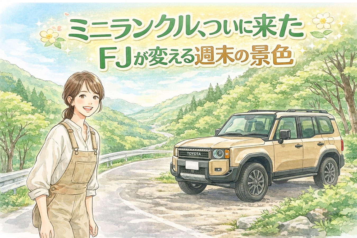 新型ランドクルーザーFJの隣に立つ女性