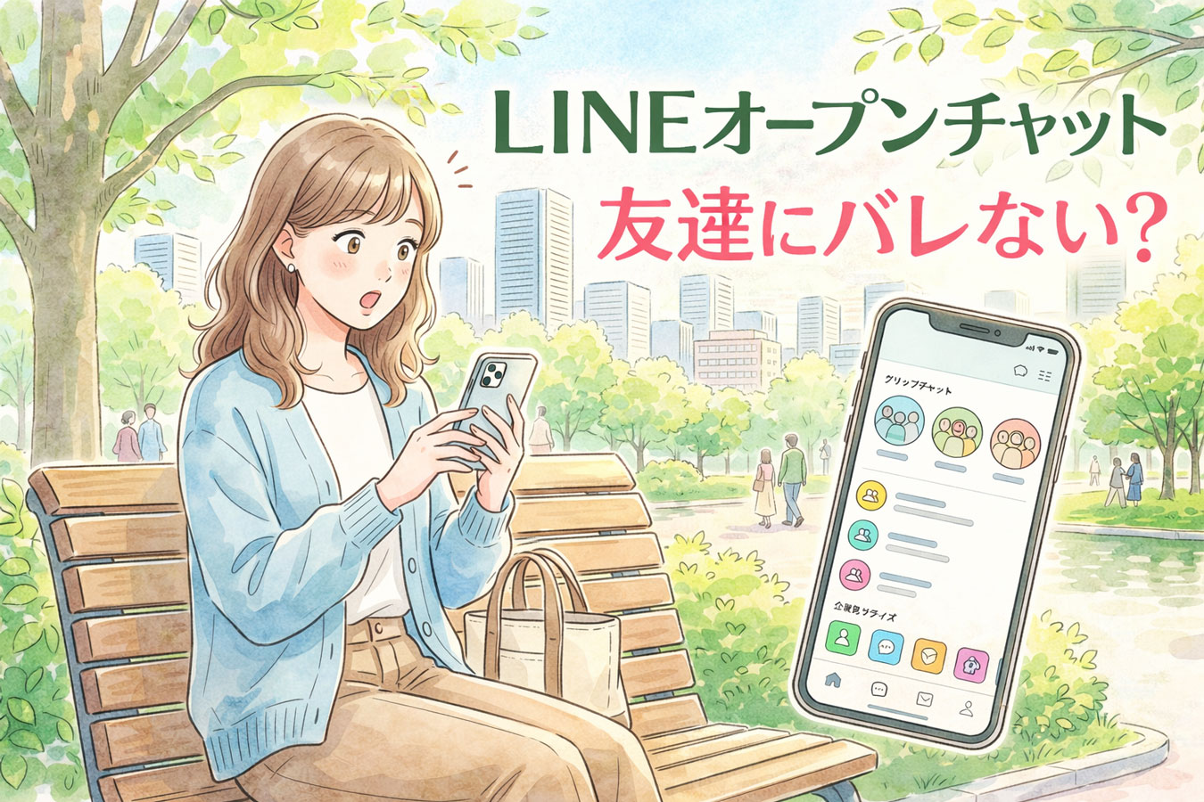 LINEオープンチャットを初めて知る女性のイメージ