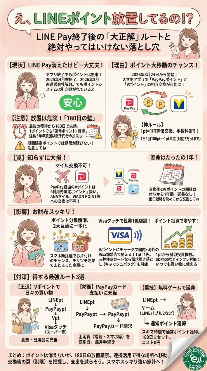LINEポイント 放置 危険?180日ルールと損しない使い方2026完全版 インフォグラフ