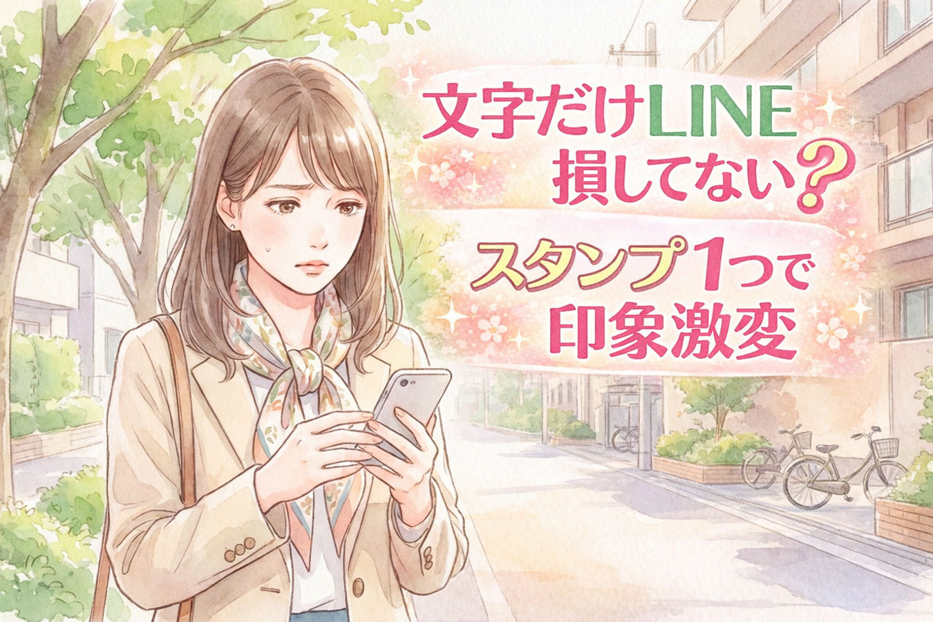 LINEの返信に悩む女性