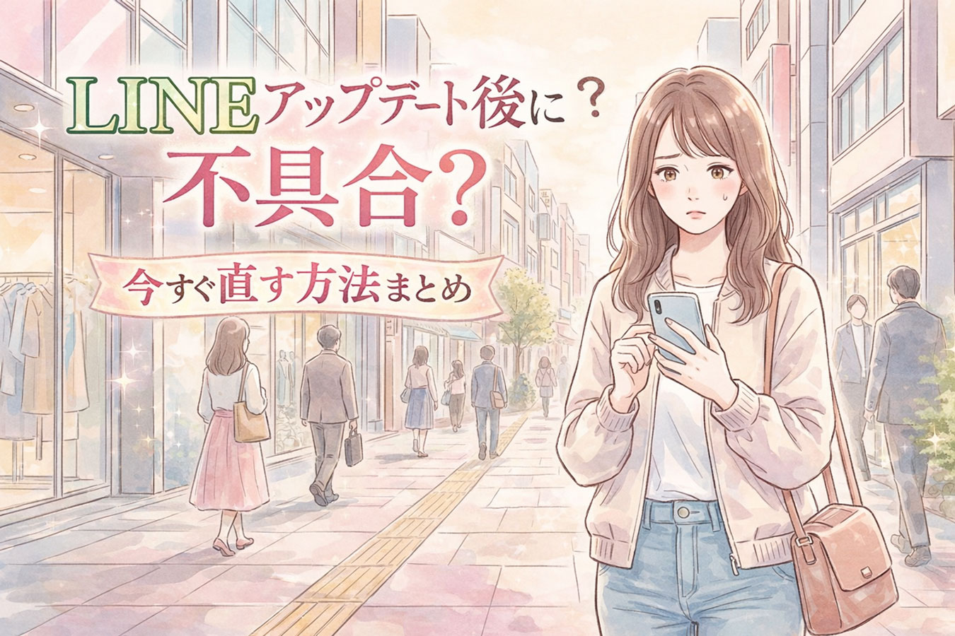 LINEアップデート後に不具合で困る女性