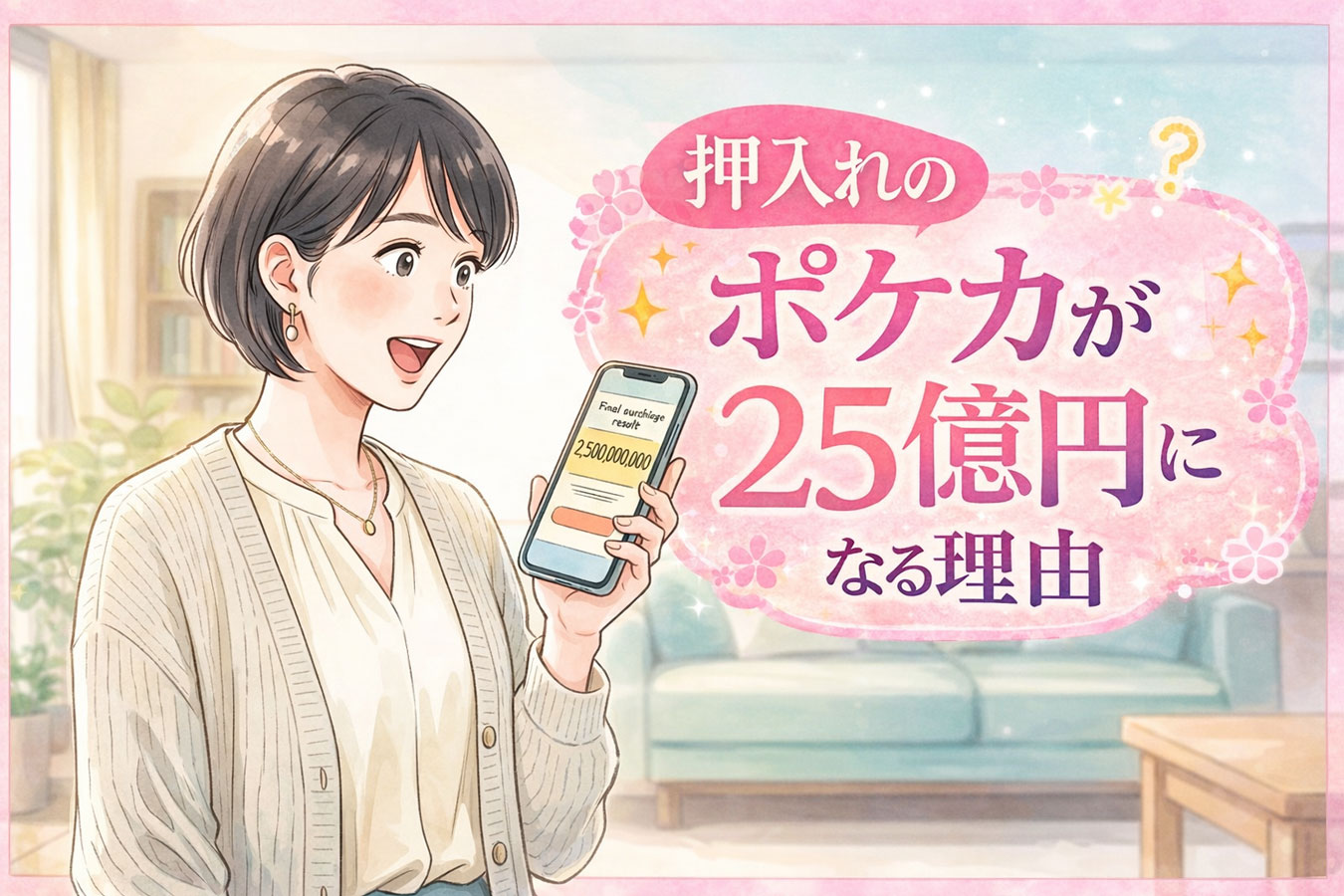 ポケモンカードの落札価格に驚く女性