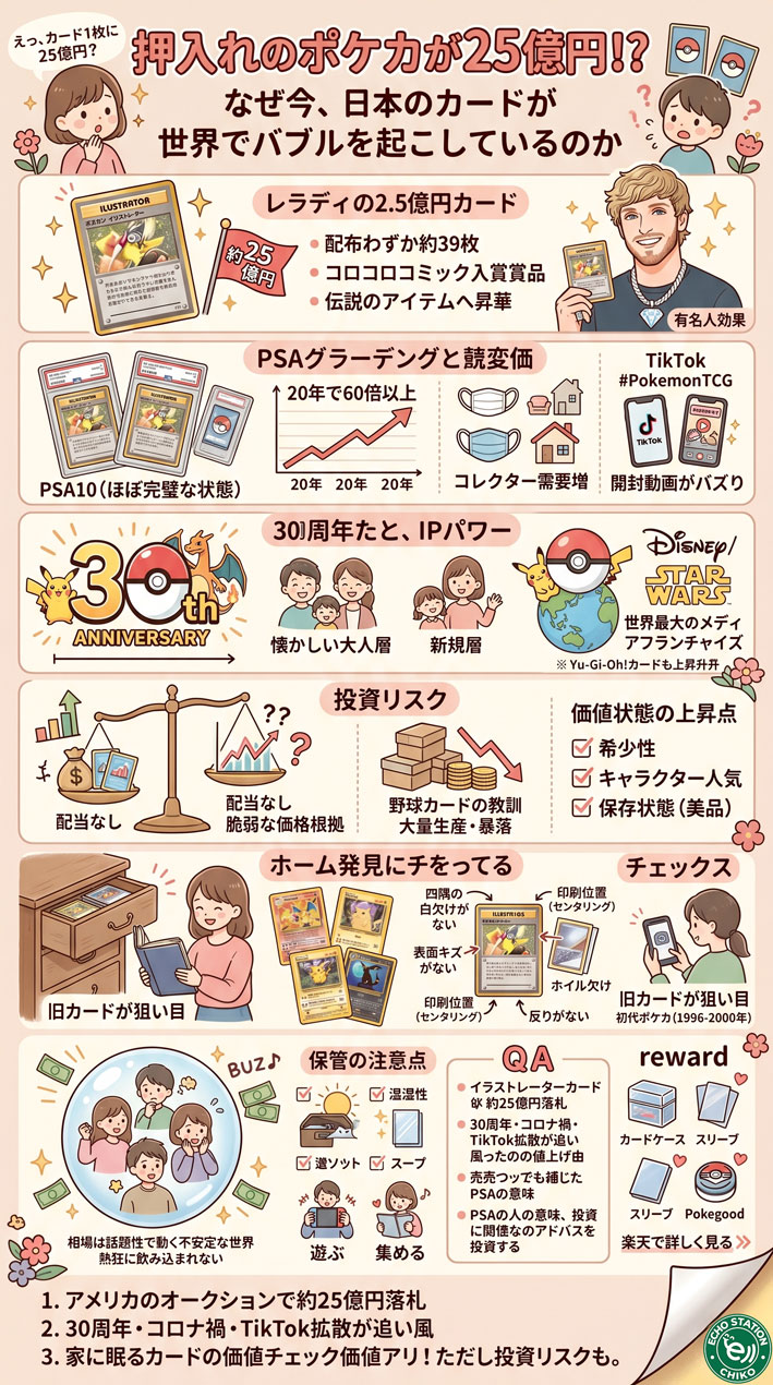 押入れのポケカが25億円！？なぜ今、日本のカードが世界でバブルを起こしているのか インフォグラフ