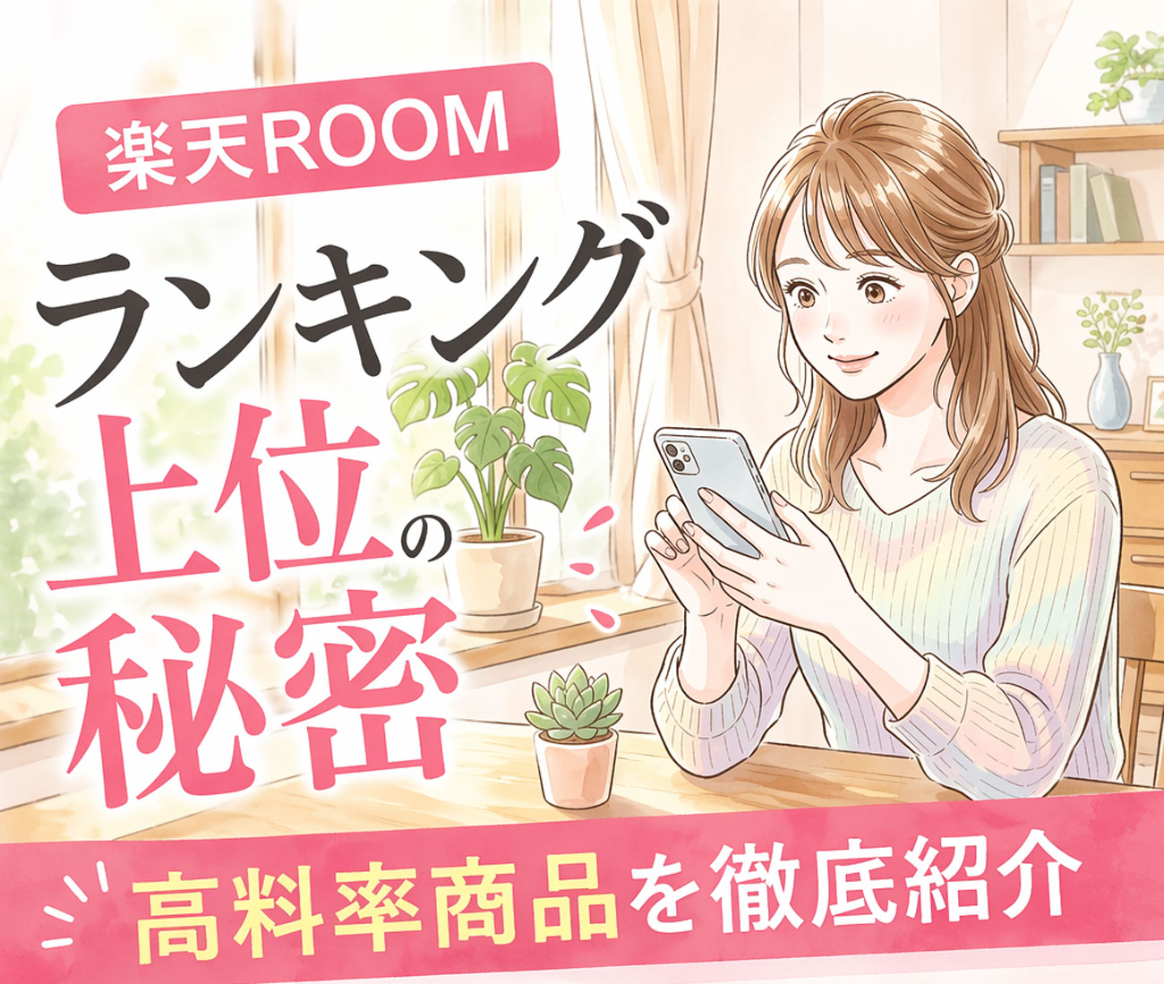 楽天ROOMを眺めて気になる商品を発見した女性